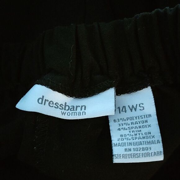 Dress Barn woman  black elastic back waist  pants    Sz 14WS Sz 14W Short - Picture 5 of 5